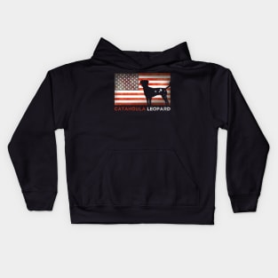 Catahoula Leopard American Flag Kids Hoodie